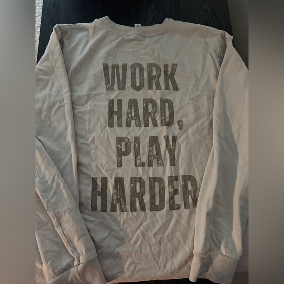 Light taupe Butcher Shop Fitness Long Sleeve Shirt - Picture 1 of 3